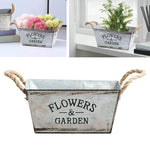 Garden Planter Metal Hemp Rope Handles