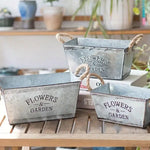 Garden Planter Metal Hemp Rope Handles