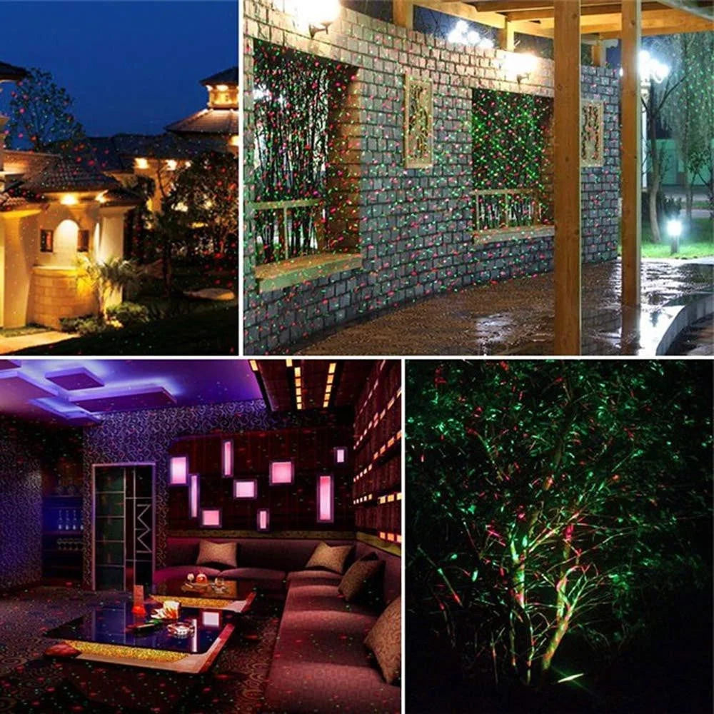 Garden Projector Red & Green LED Weatherproof 5m Range