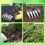 Garden Rake Steel Pointed Tines for Weeding and Soil Loosening