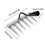Garden Rake Steel Pointed Tines for Weeding and Soil Loosening