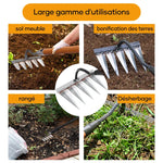 Garden Rake Steel Pointed Tines for Weeding and Soil Loosening