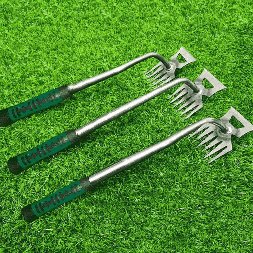 Garden Rake Steel Tines & Non-Slip Handle