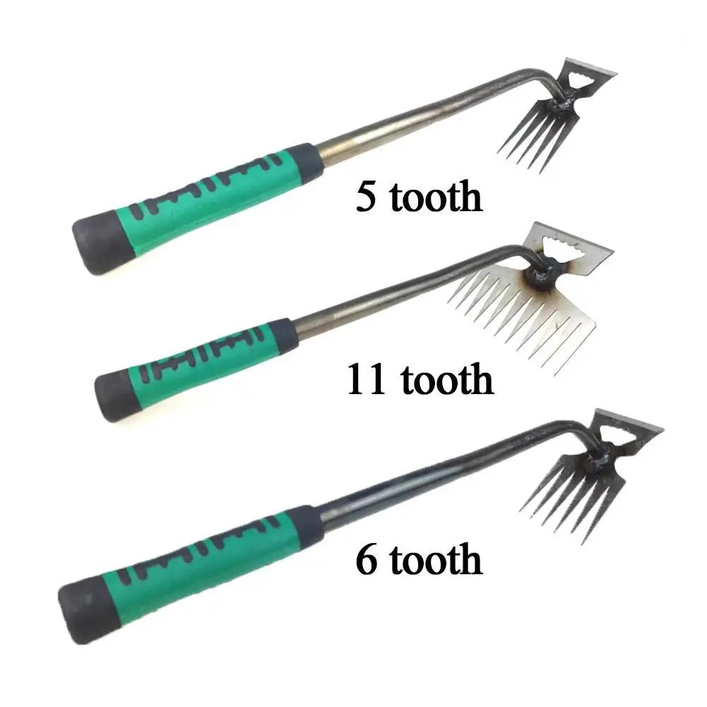 Garden Rake Steel Tines & Non-Slip Handle