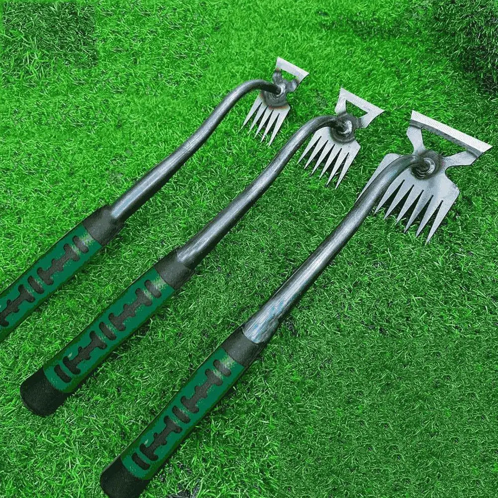 Garden Rake Steel Tines & Non-Slip Handle