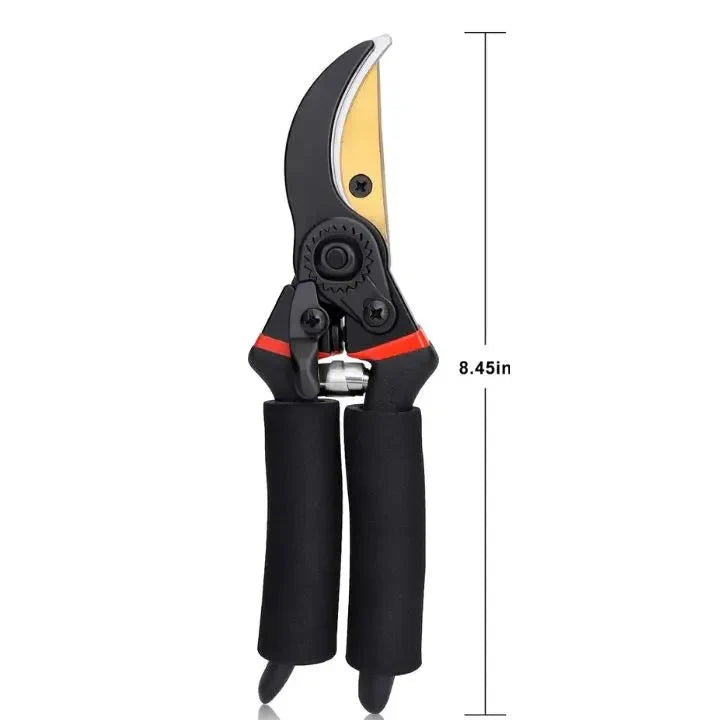 Garden Shears Hardened Steel Blades Ergonomic Ratchet Handle