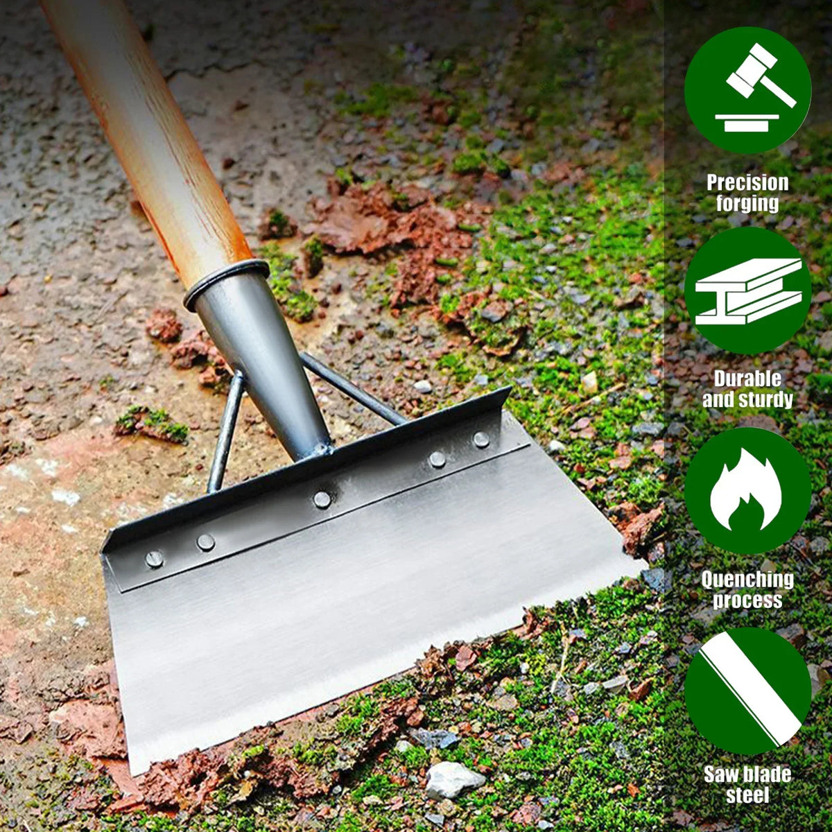 Garden Shovel Stainless Steel Head Fits Replaceable Handles