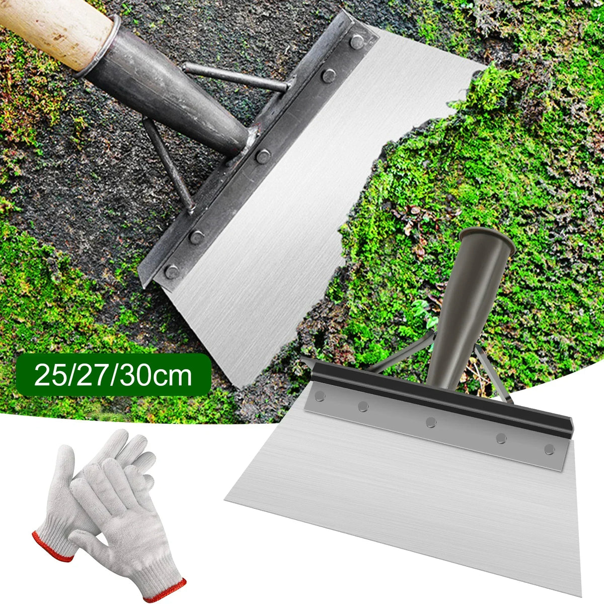 Garden Shovel Stainless Steel Head Fits Replaceable Handles