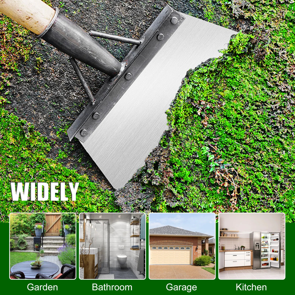 Garden Shovel Stainless Steel Head Fits Replaceable Handles