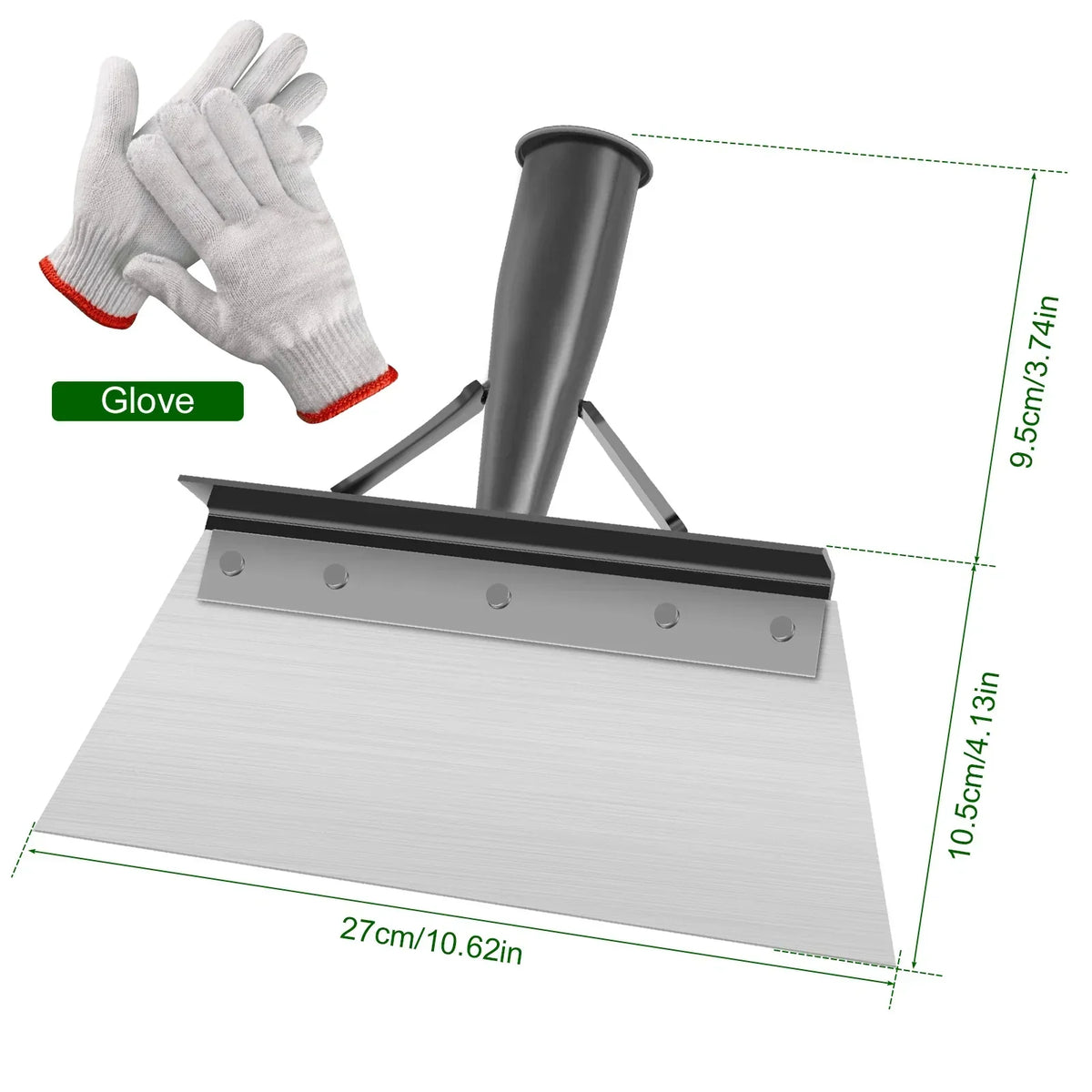 Garden Shovel Stainless Steel Head Fits Replaceable Handles