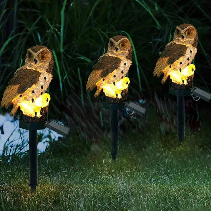 Garden Solar Light Owl-Shaped Warm LED Weather-Resistant