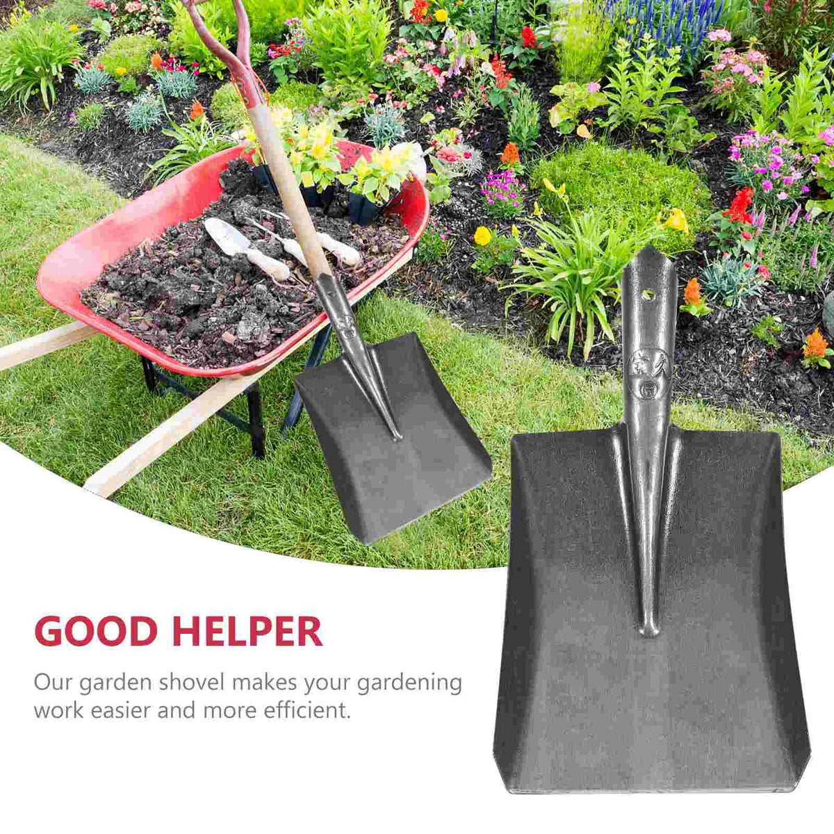 Garden Spade Tempered Carbon Steel Ergonomic Handle