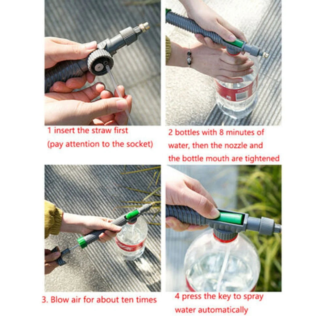 Garden Sprayer Universal Bottle Adapter High-Pressure Nozzle
