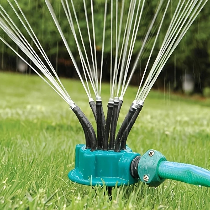 Garden Sprinkler 360° Rotating 12 Adjustable Tubes
