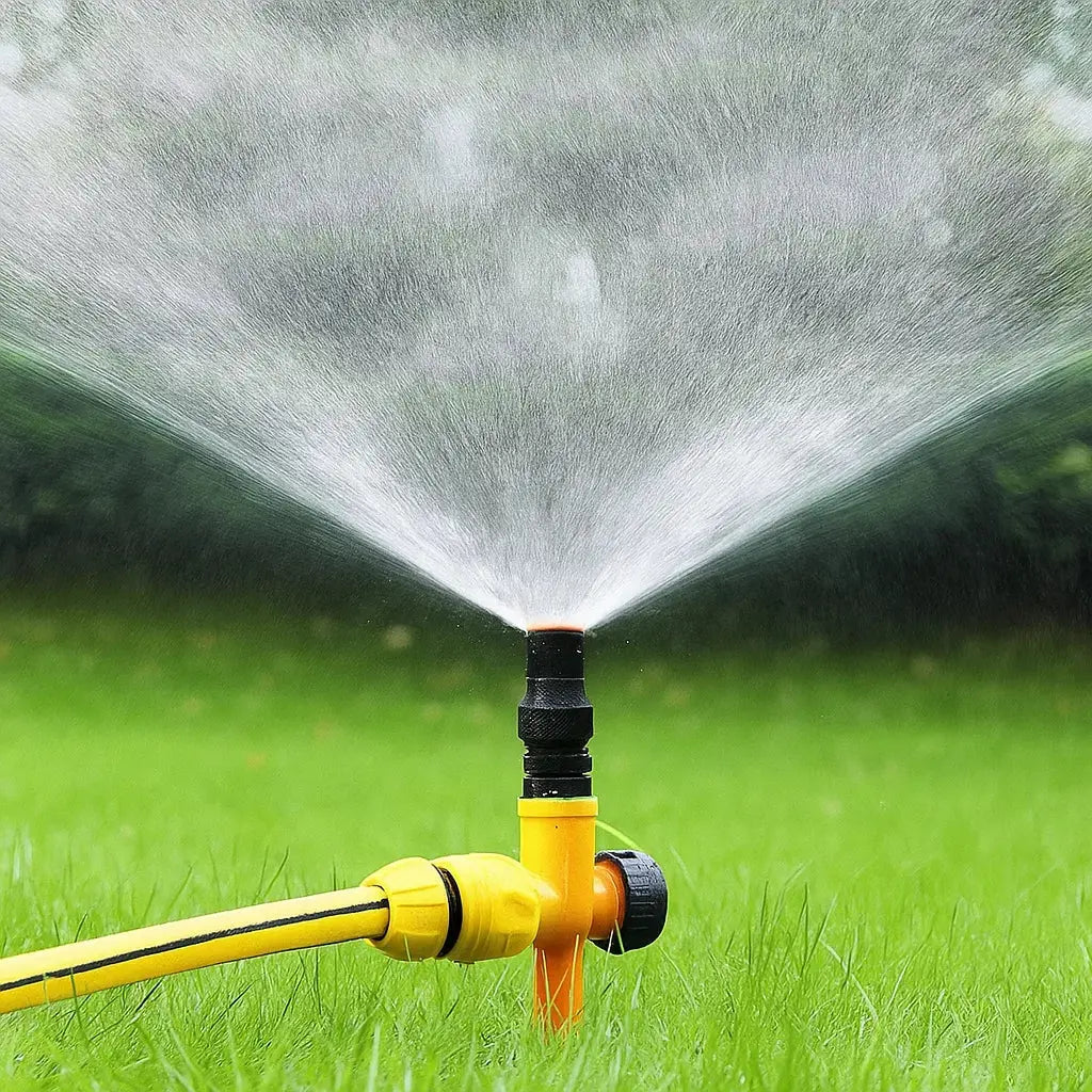 Garden Sprinkler 360° Rotation Adjustable Spray Ground Spike