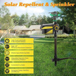 Garden Sprinkler Motion-Activated Solar-Powered 300° Coverage