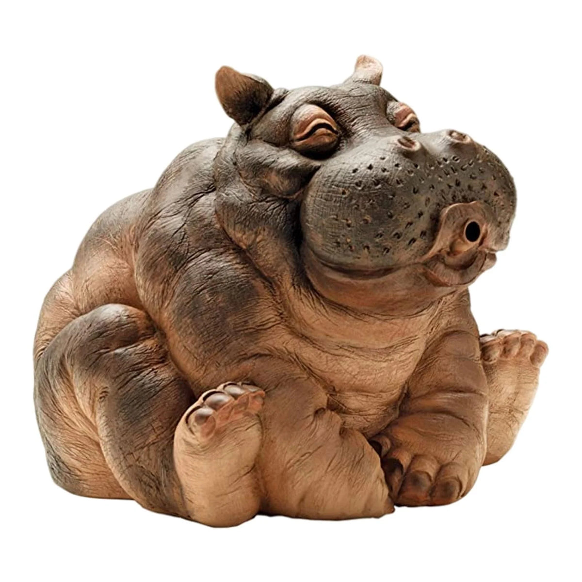 Garden Sprinkler Statue Hippopotamus Weather-Resistant Resin Set of 2
