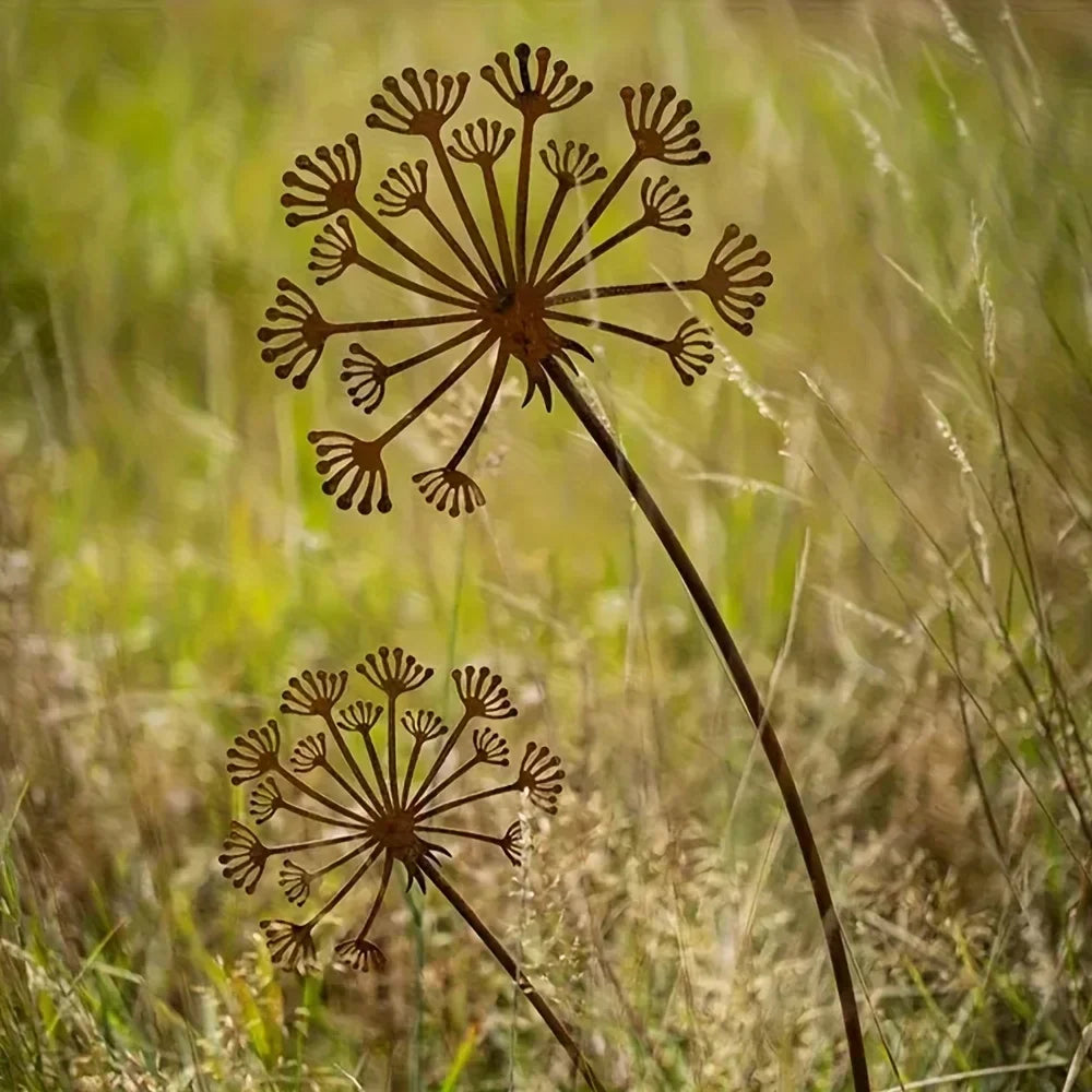 Garden Stake Flower Design Powder Coated Metal