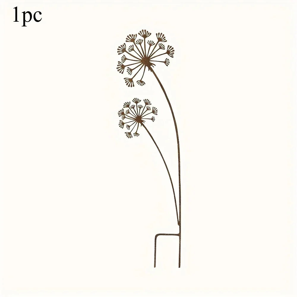 Garden Stake Flower Design Powder Coated Metal