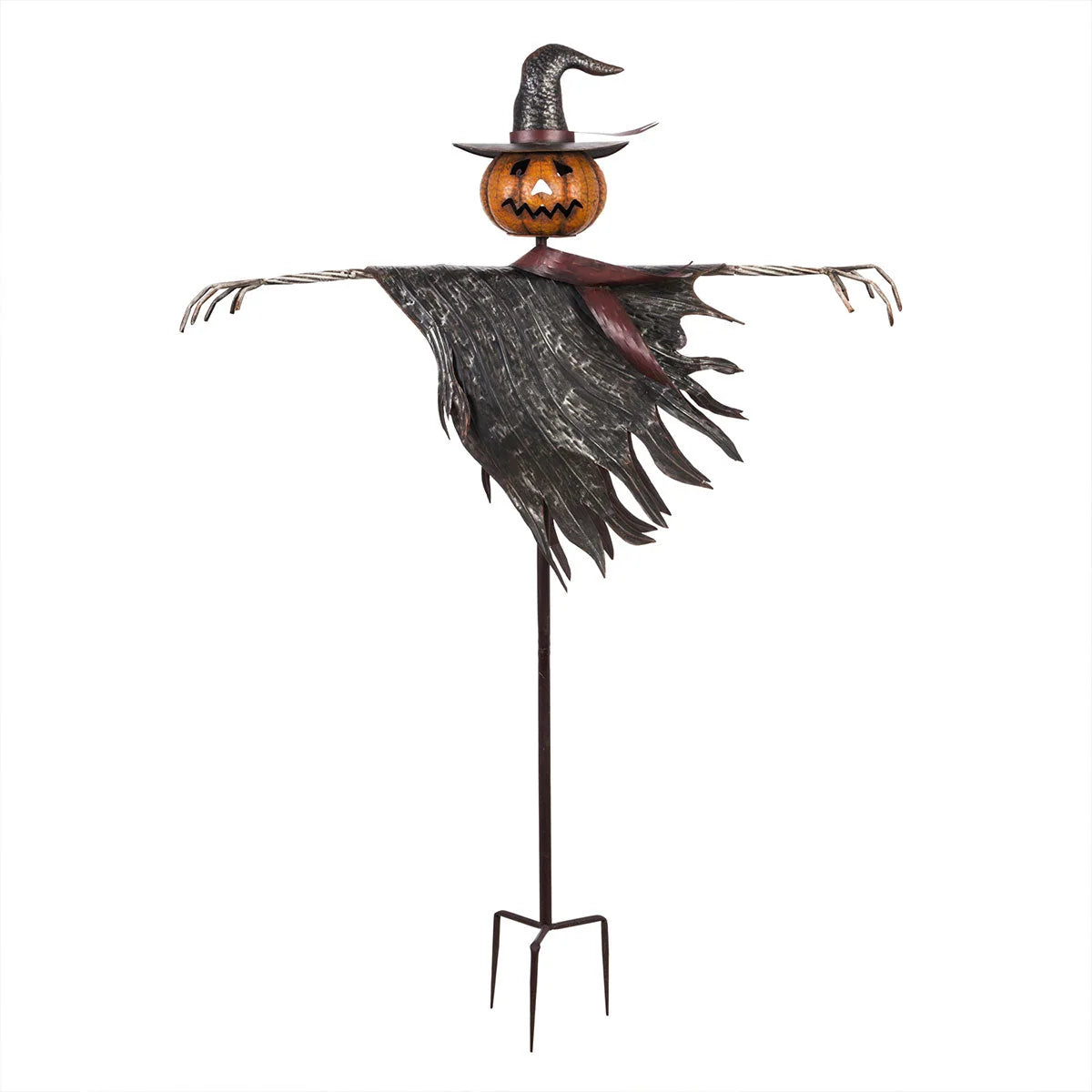 Garden Stake Halloween Jack-O'-Lantern Design Metal 67.5-Inch Tall
