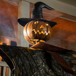 Garden Stake Halloween Jack-O'-Lantern Design Metal 67.5-Inch Tall