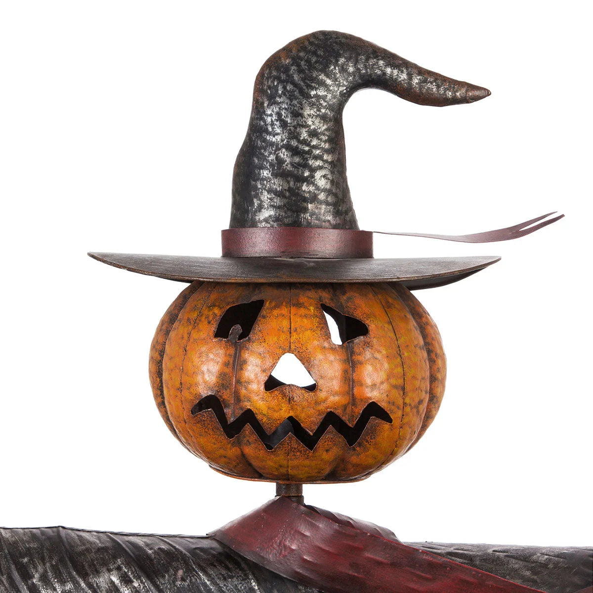 Garden Stake Halloween Jack-O'-Lantern Design Metal 67.5-Inch Tall