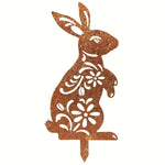 Garden Stake Iron Rustic Rabbit Silhouette Outdoor Decor