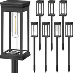 Garden Stake Lantern Solar-Powered LED Weather-Resistant