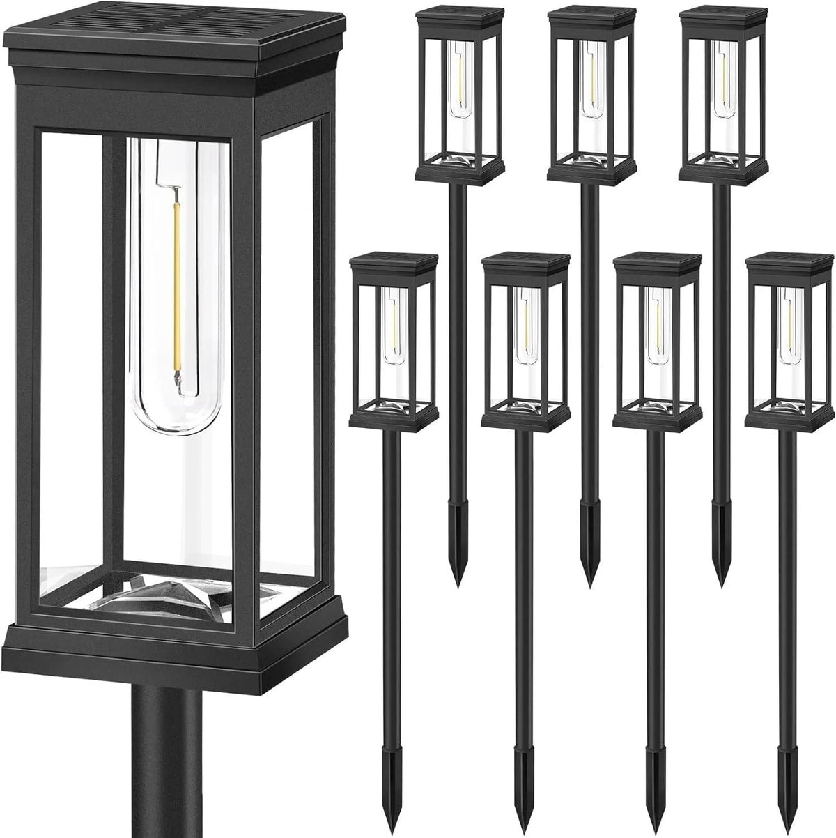 Garden Stake Lantern Solar-Powered LED Weather-Resistant