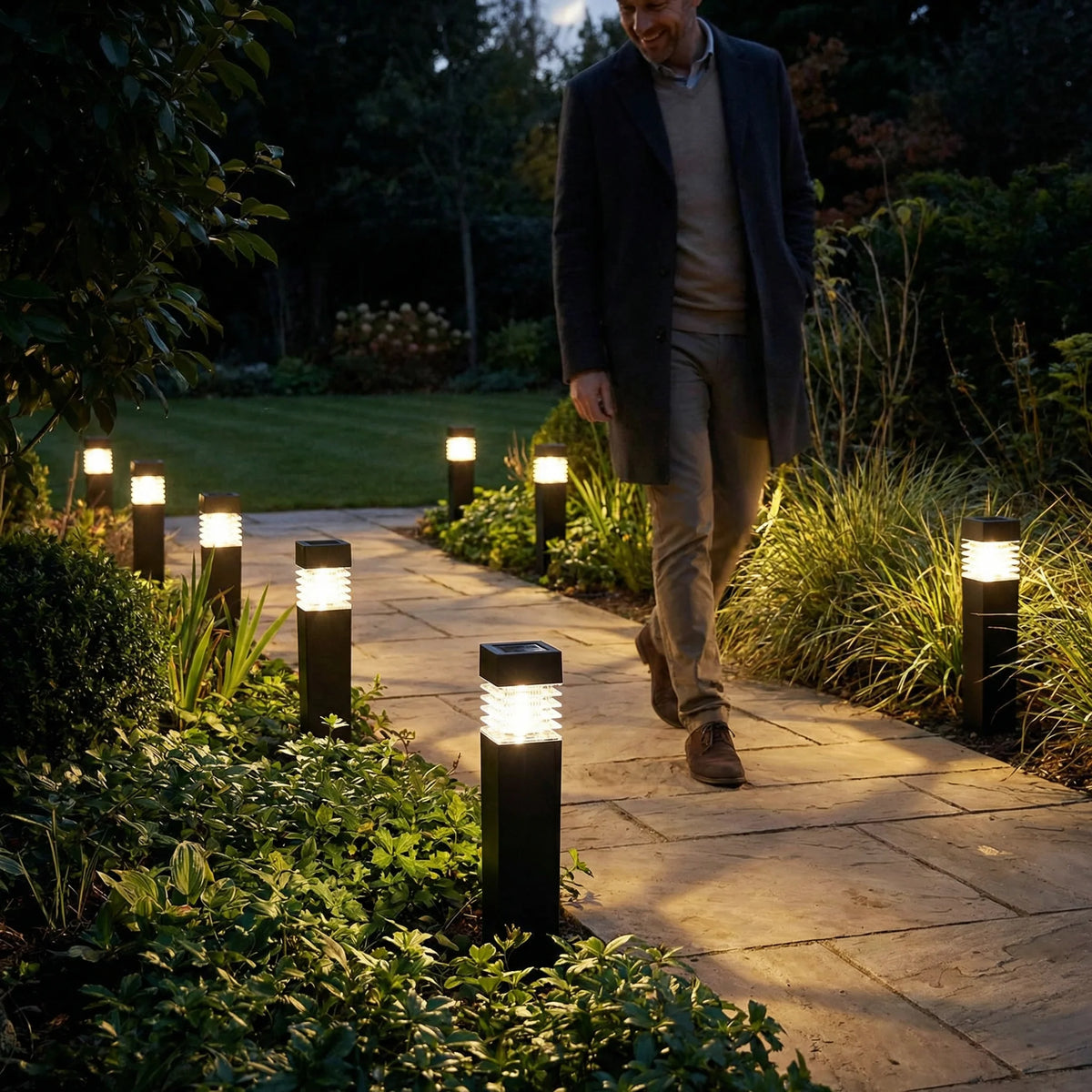 Garden Stake Lights Solar-Powered Automatic Dusk Activation
