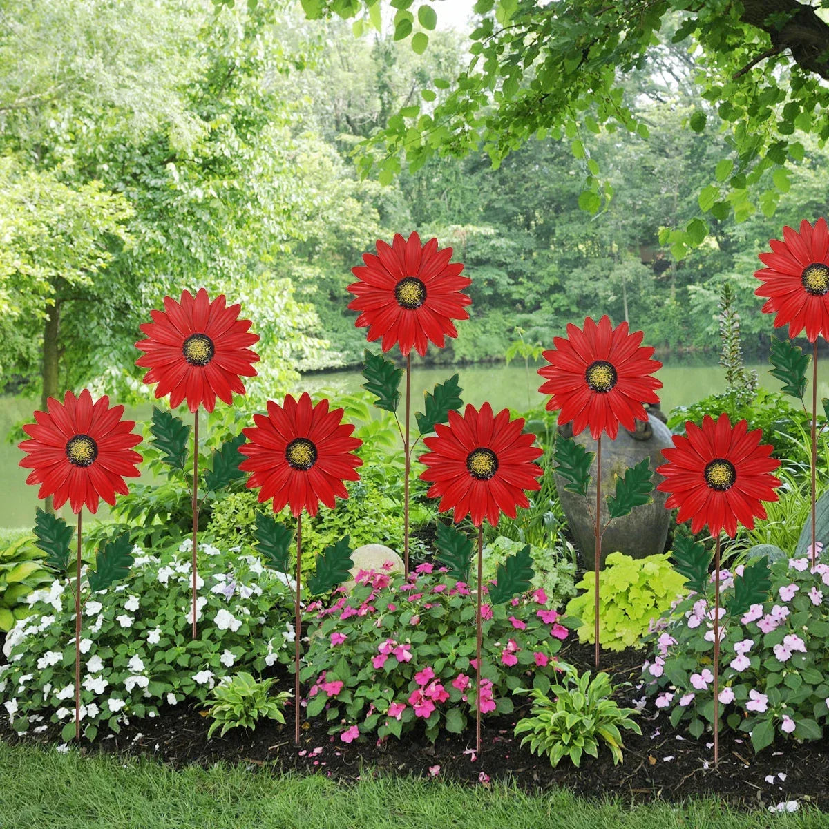 Garden Stake Sunflower Metal & Weather-Resistant