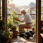 Garden Stool Adjustable Height 360 Degree Swivel Rolling Wheels