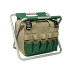 Garden Stool Foldable With Removable Tool Bag Multiple Pockets