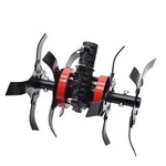 Garden Tiller & Cultivator Interchangeable Wheels Anti-Weed Gearbox