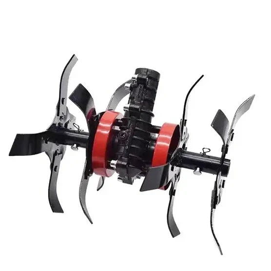 Garden Tiller & Cultivator Interchangeable Wheels Anti-Weed Gearbox