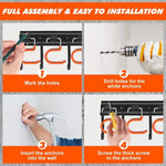 Garden Tool Holder Wall-Mounted Space-Saving Sturdy
