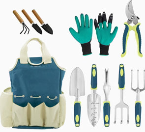 Garden Tool Set 12-Piece Ergonomic Grip Carrying Bag