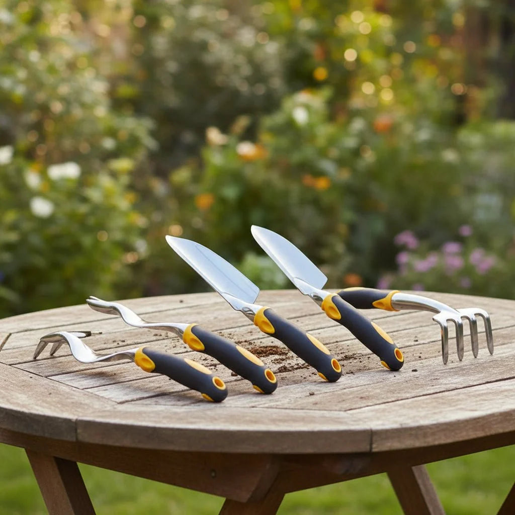 Garden Tool Set Stainless Steel Ergonomic Grips Set of 5
