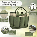 Garden Tool Tote Bag Multiple Pockets Water-Resistant Lining