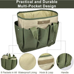 Garden Tool Tote Bag Multiple Pockets Water-Resistant Lining