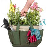 Garden Tool Tote Bag Multiple Pockets Water-Resistant Lining