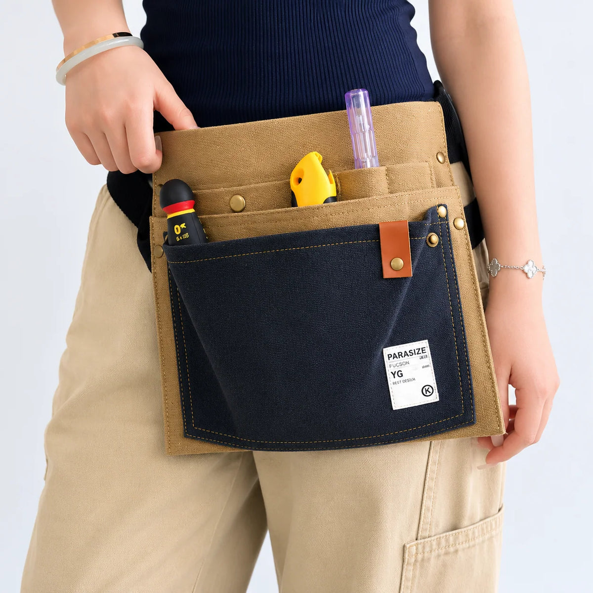 Garden Tool Waist Bag Canvas Multi-Pocket Adjustable Belt