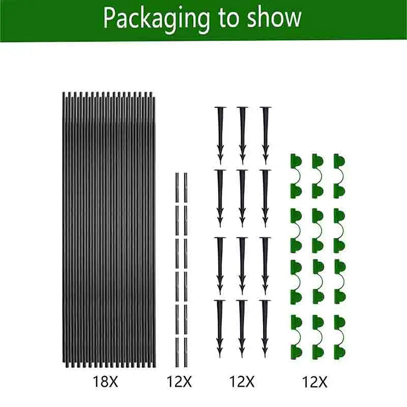 Garden Tunnel Kit Fiberglass Arches Galvanized Steel Connectors
