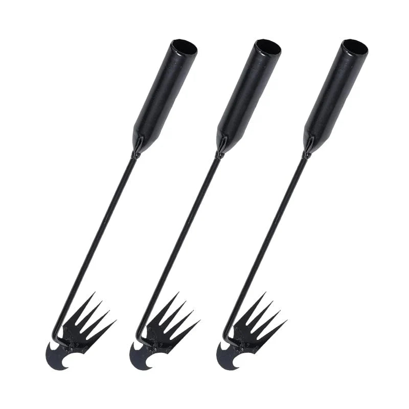 Garden Weed Puller 4-Tine Anti-Rust Steel Ergonomic Handle