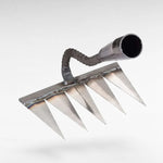 Garden Weed Rake V-Shaped Stainless Steel Tines Rust-Resistant
