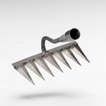 Garden Weed Rake V-Shaped Stainless Steel Tines Rust-Resistant