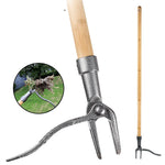 Garden Weed Remover 4-Pronged Steel Ergonomic Handle