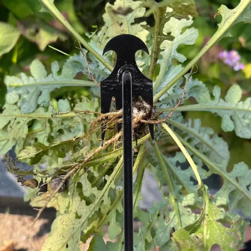 Garden Weeder 4-Prong Corrosion-Resistant Steel Ergonomic Handle