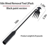 Garden Weeder 4-Prong Corrosion-Resistant Steel Ergonomic Handle