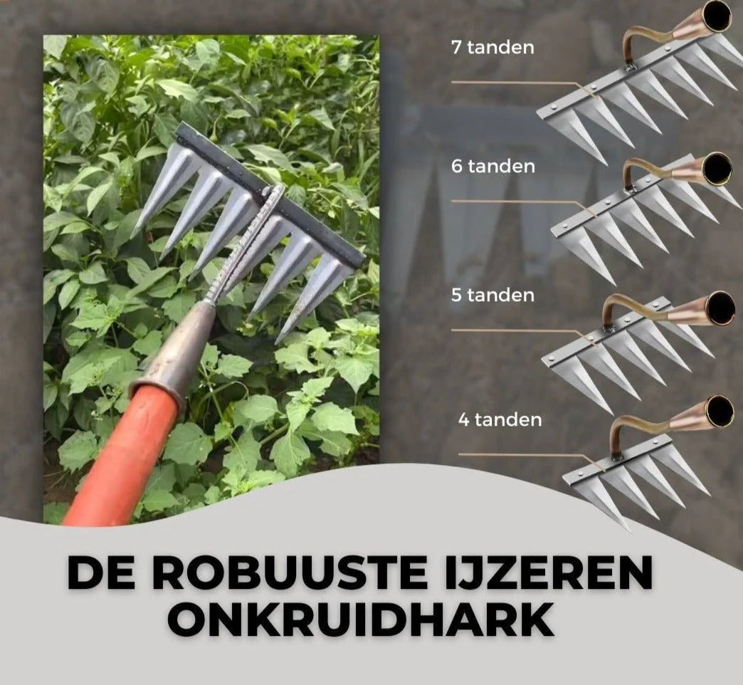 Garden Weeder Carbon Steel Multi-Point Head Ergonomic Non-Slip Handle